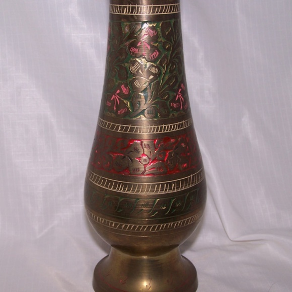 VTG Brass Bud Vase, East Indian - Picture 6 of 12